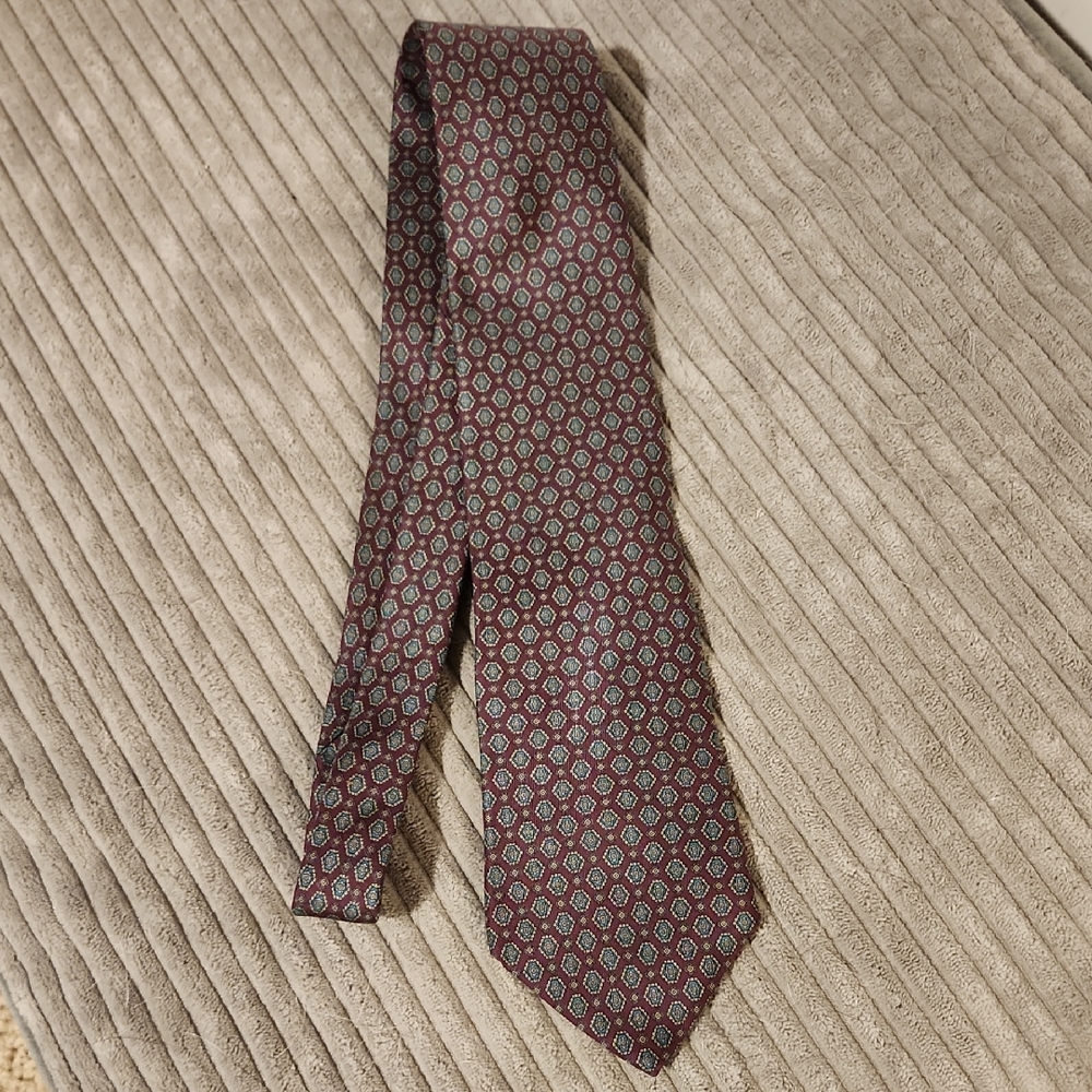 Liberty of London Burgundy and Blue Patterned Tie
